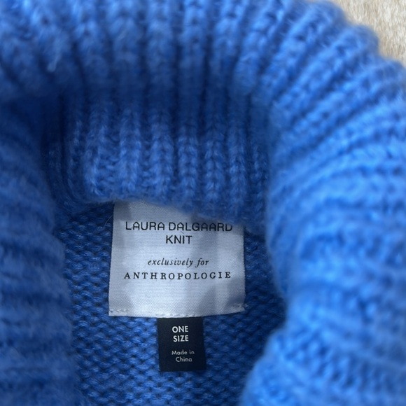 Anthropologie Blue and Red Turtleneck Poncho - Picture 5 of 5